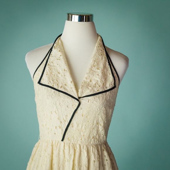 Anthropologie Lil 6 Ivory Lawn Party Eyelet Dress - Picture 2 of 8